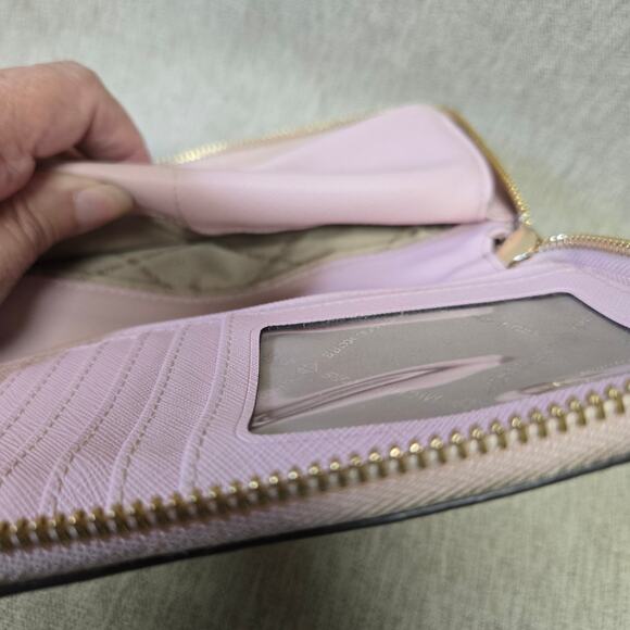 Michael Kors Jet Set Travel Continental Leather Wallet - Soft Pink 8" X 4" - Picture 13 of 16